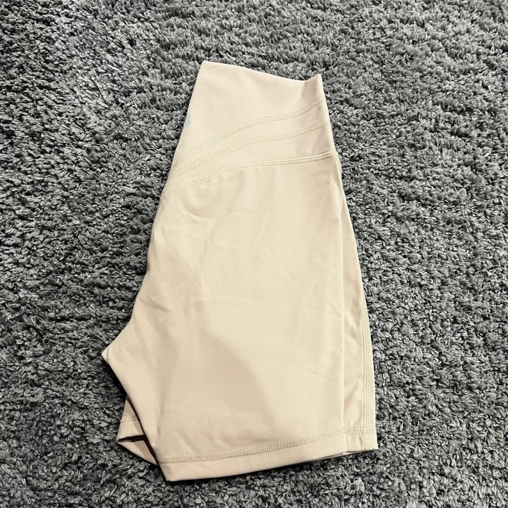 BuffBunny Beige High-Waist Athletic Shorts